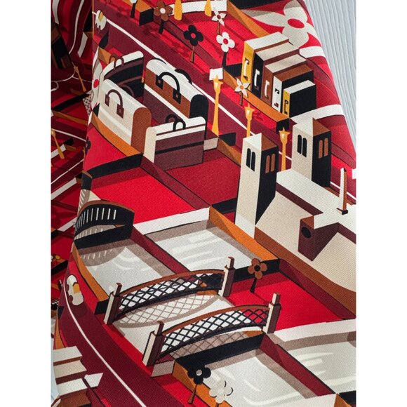 Louis Vuitton 90cm Silk Square Scarf in Red - Picture 8 of 9